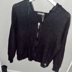 Black zip up sweater